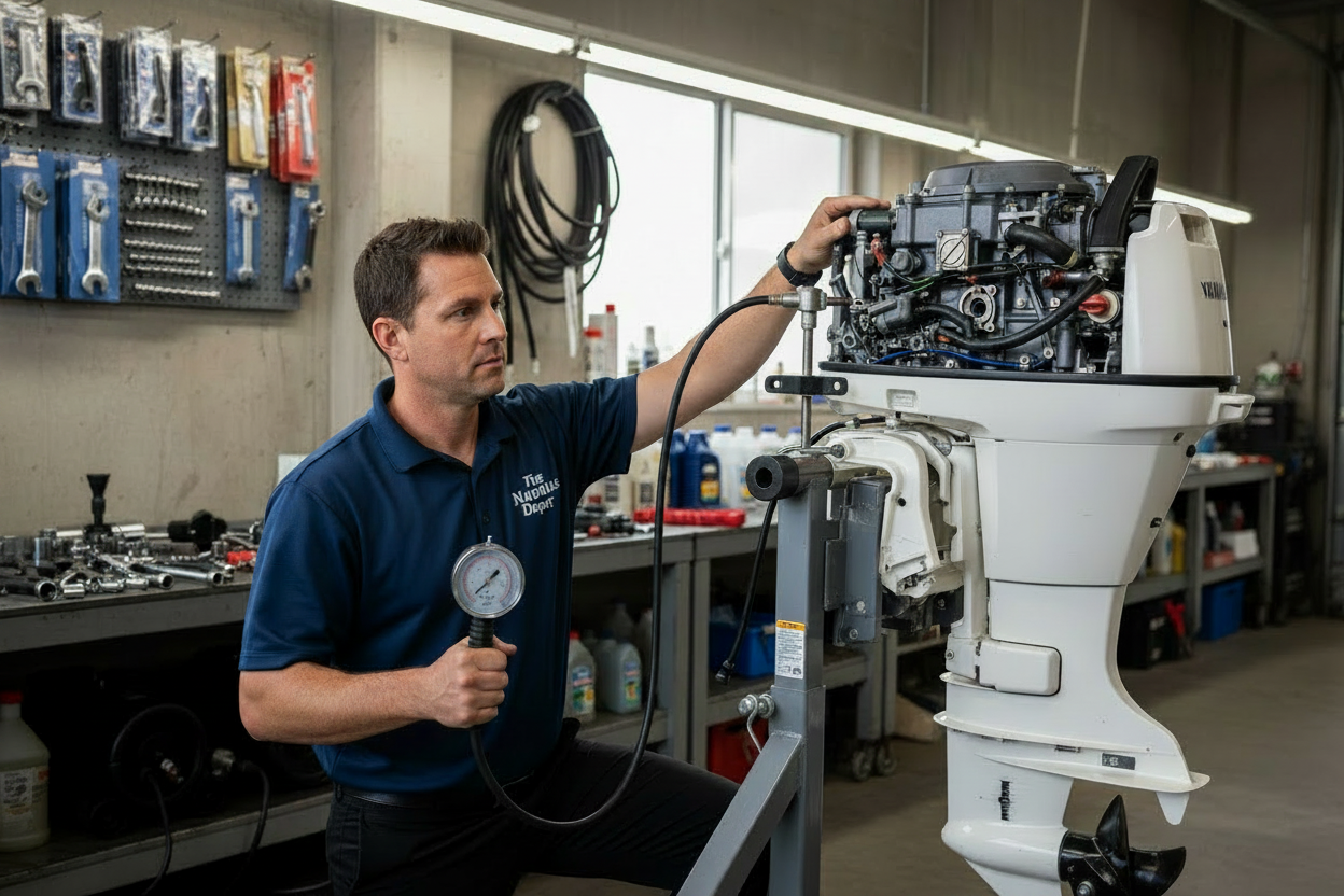 What do outboard compression test readings mean?